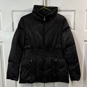 Laundry by Shelli Segal Coat Cinched Waist Puffer Jacket